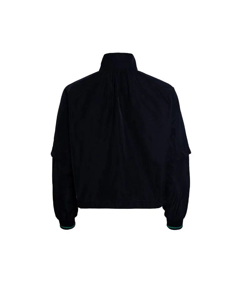 CREVE NINE: Loose Fit Cropped Pocket Anorak - Black