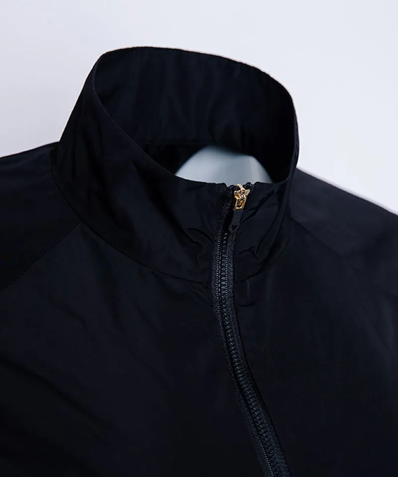 CREVE NINE: Loose Fit Cropped Pocket Anorak - Black