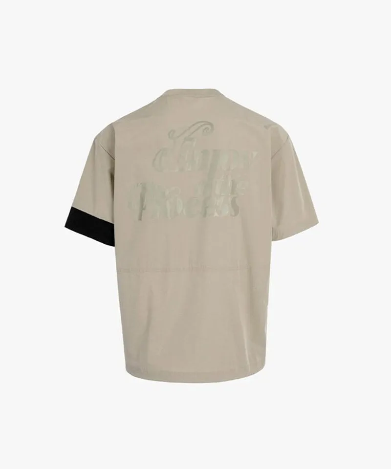 CREVE NINE: Men's Signature Graphic Anorak - Beige