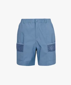 CREVE NINE: Mesh Mix Banding Pants - Blue