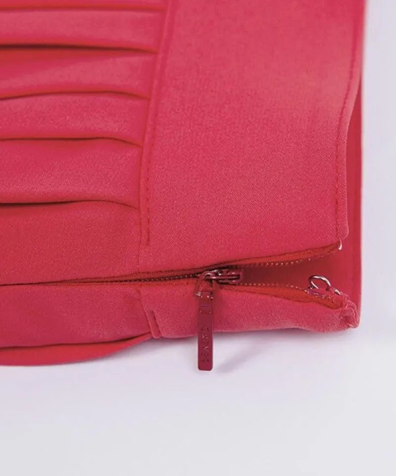 CREVE NINE: Two-Tone Ribbed Swing Pleats - Red
