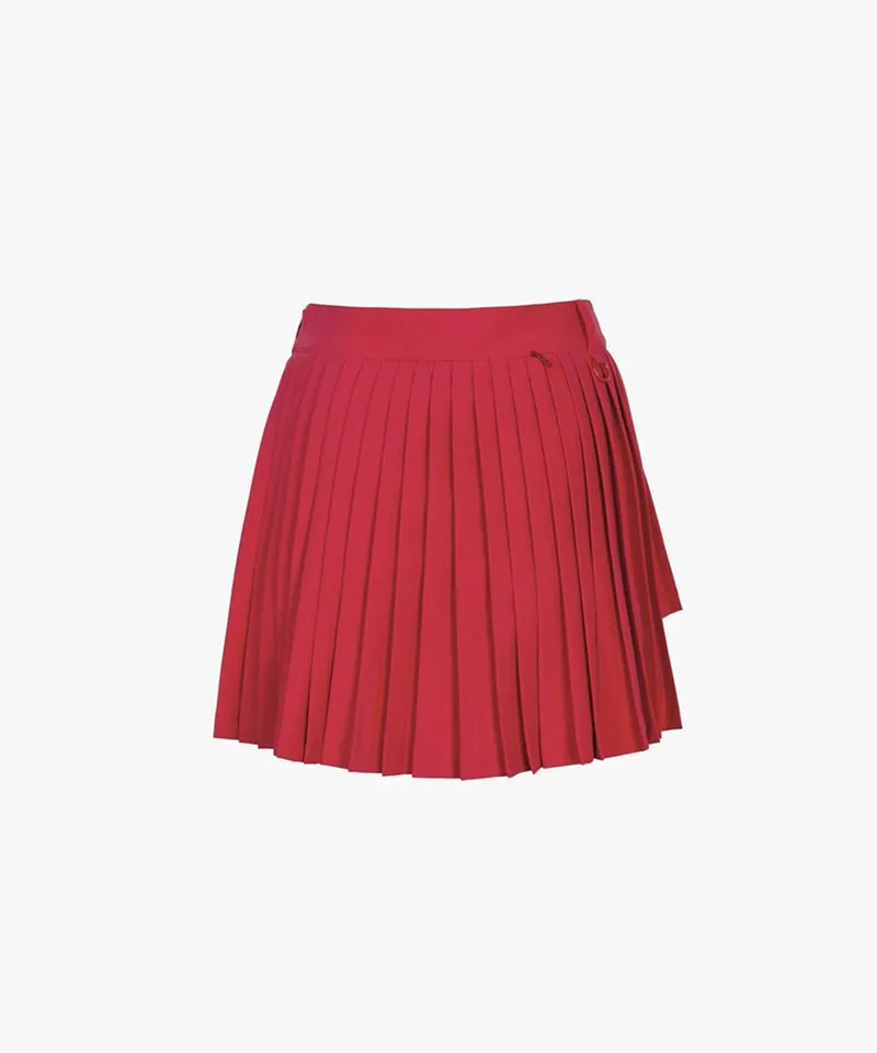 CREVE NINE: Two-Tone Ribbed Swing Pleats - Red