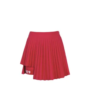 CREVE NINE: Two-Tone Ribbed Swing Pleats - Red