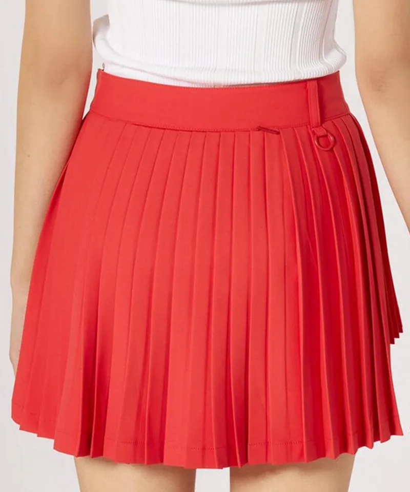CREVE NINE: Two-Tone Ribbed Swing Pleats - Red