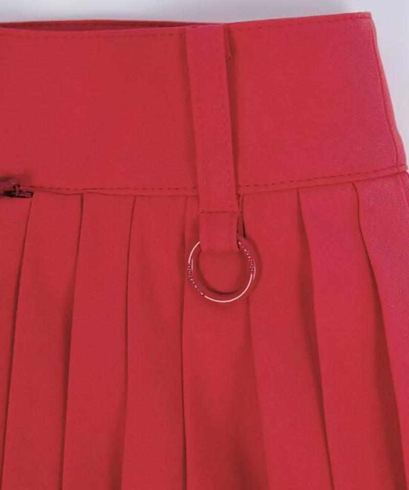 CREVE NINE: Two-Tone Ribbed Swing Pleats - Red