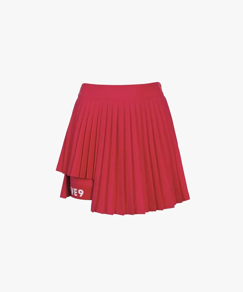 CREVE NINE: Two-Tone Ribbed Swing Pleats - Red