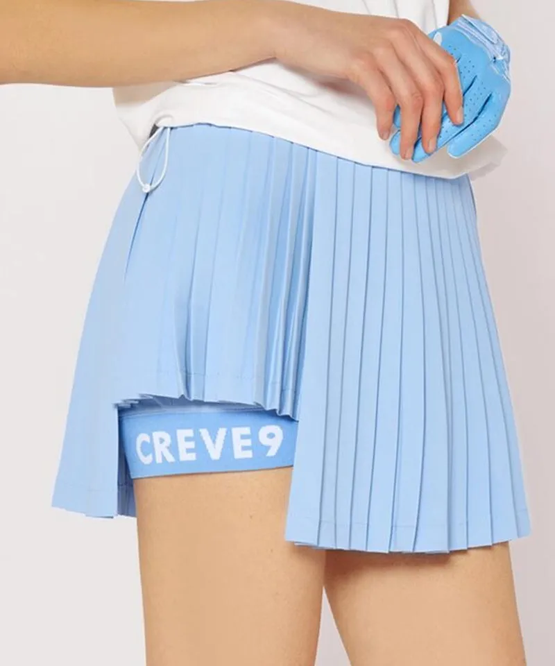 CREVE NINE: Two-Tone Ribbed Swing Pleats - Sky Blue