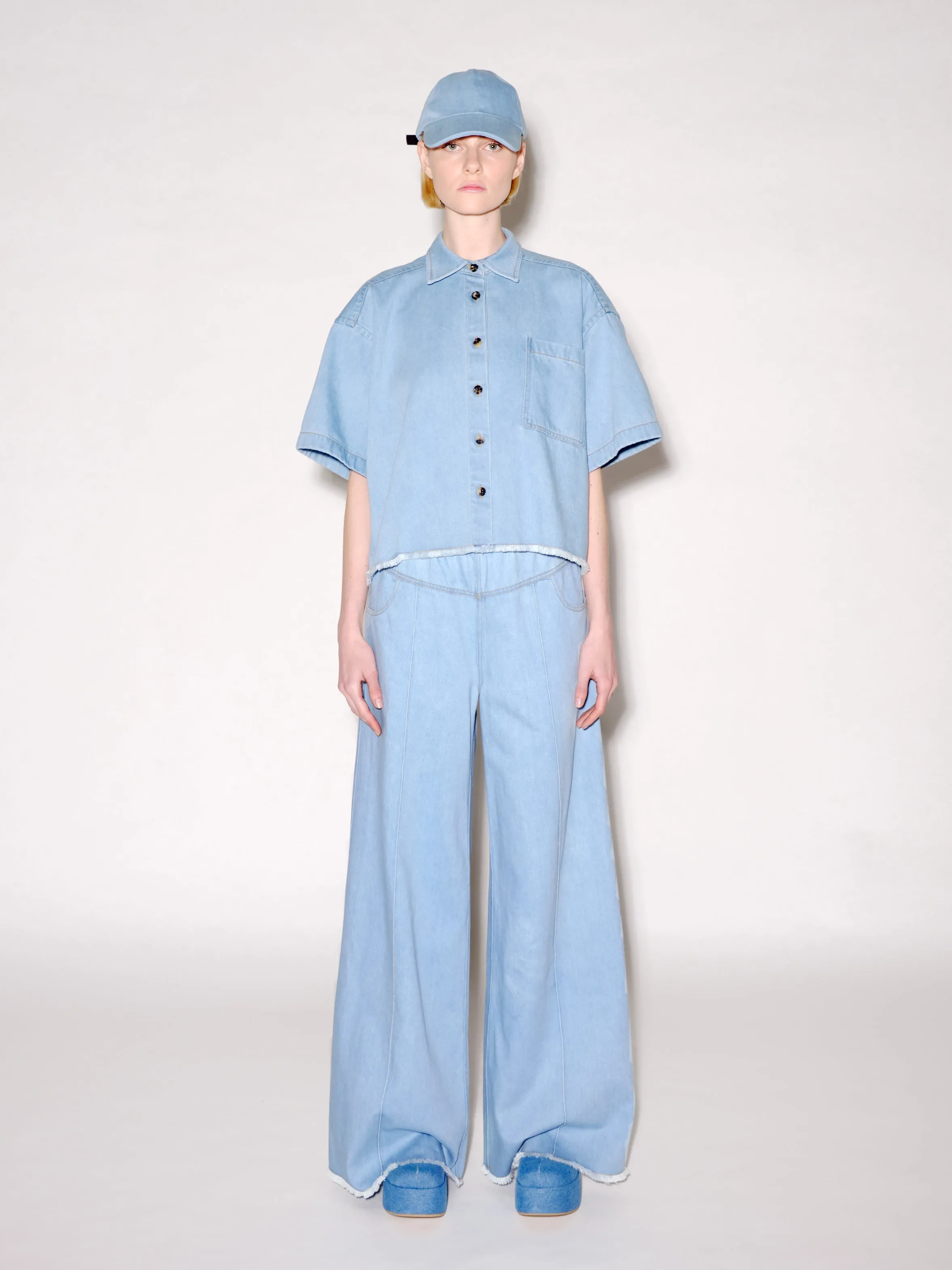 Cropped Denim Shirt