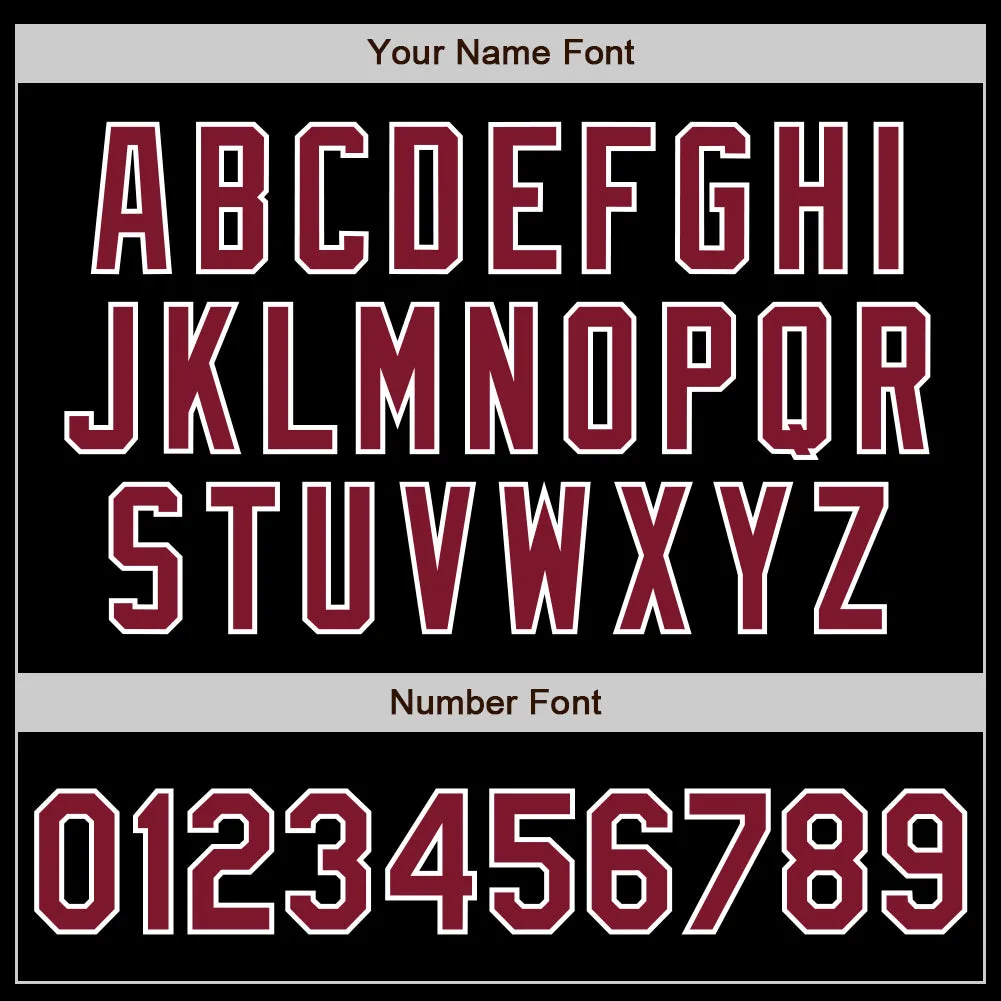 Custom Black Crimson-White Authentic Baseball Jersey