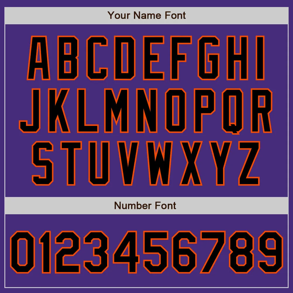 Custom Purple Black-Orange Authentic Baseball Jersey