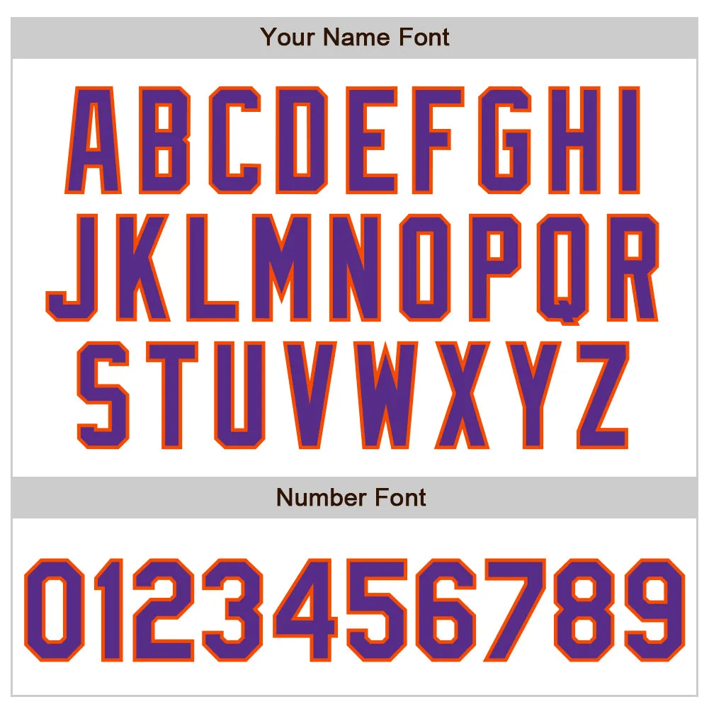 Custom White Purple-Orange Authentic Baseball Jersey