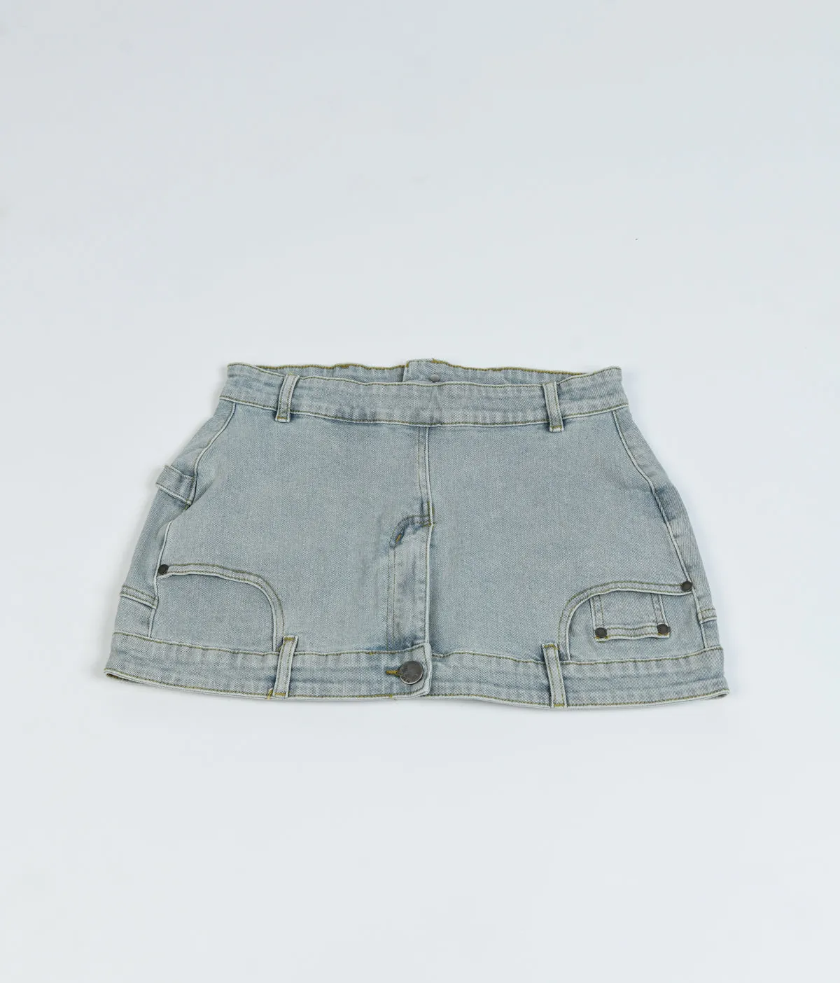 Down Side Up Mini Denim Skirt