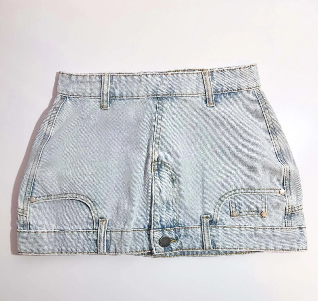 Down Side Up Mini Denim Skirt