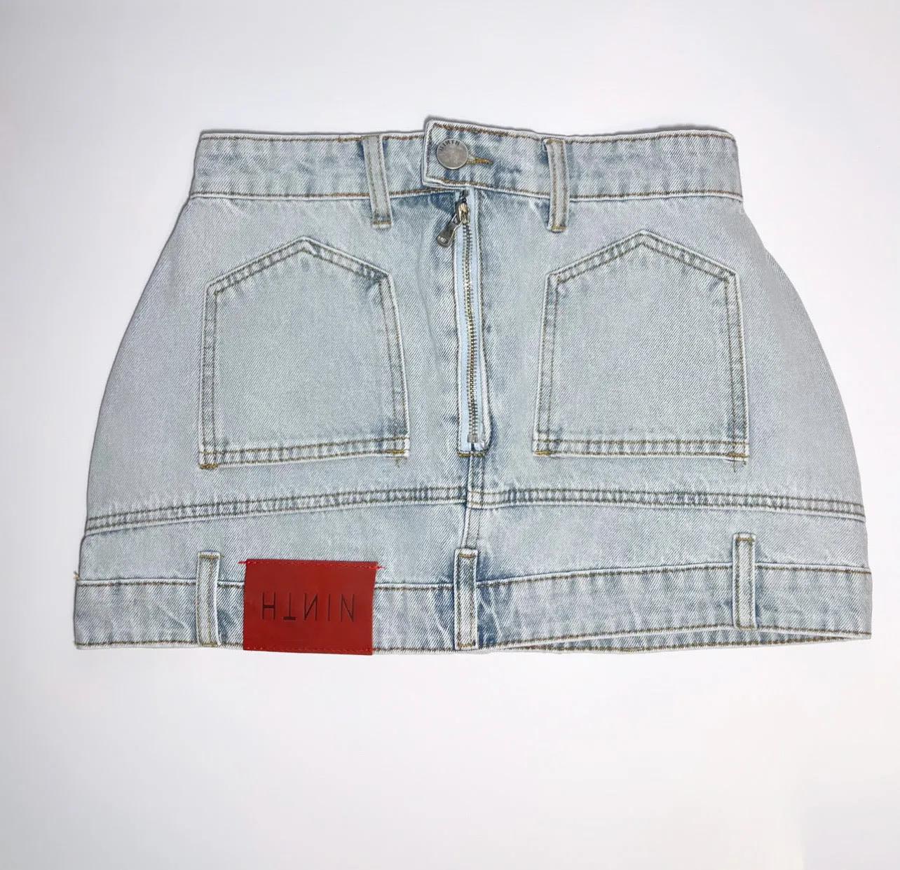 Down Side Up Mini Denim Skirt
