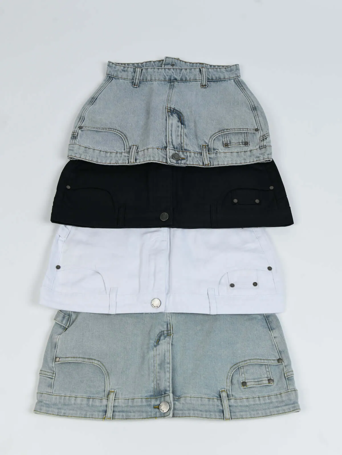 Down Side Up Mini Denim Skirt