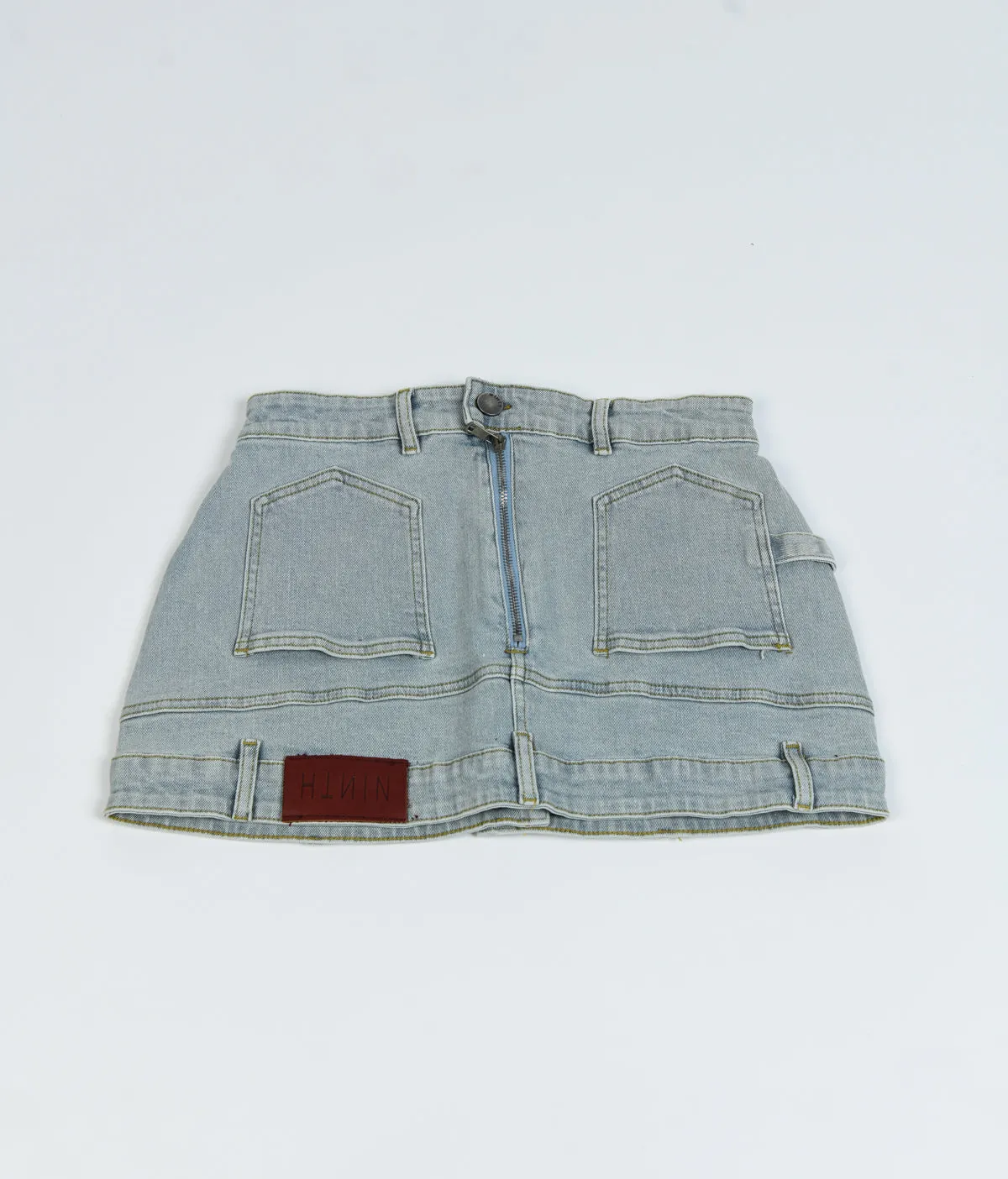 Down Side Up Mini Denim Skirt