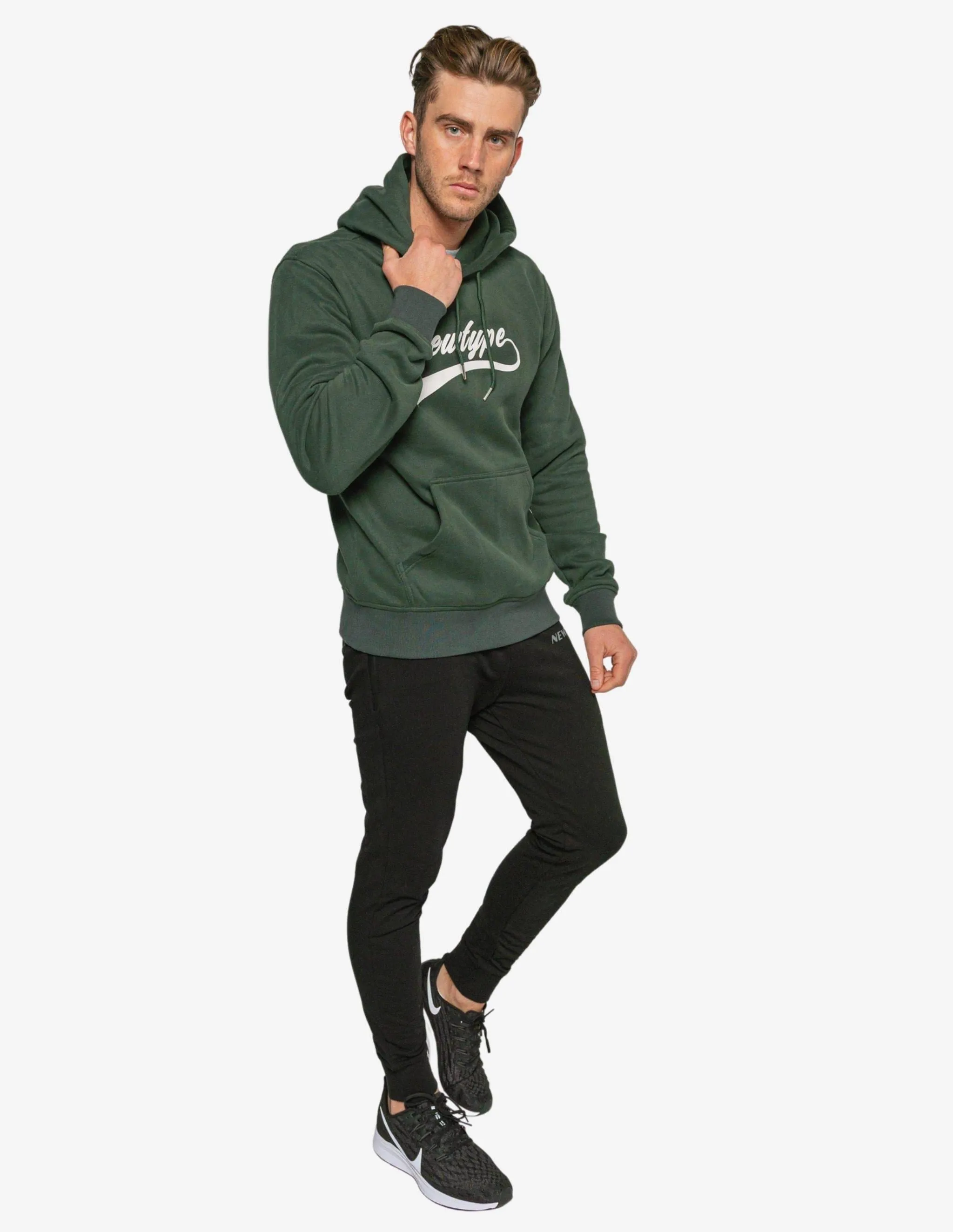Dynamic Hooded Pullover Sweatshirt - Forest Green