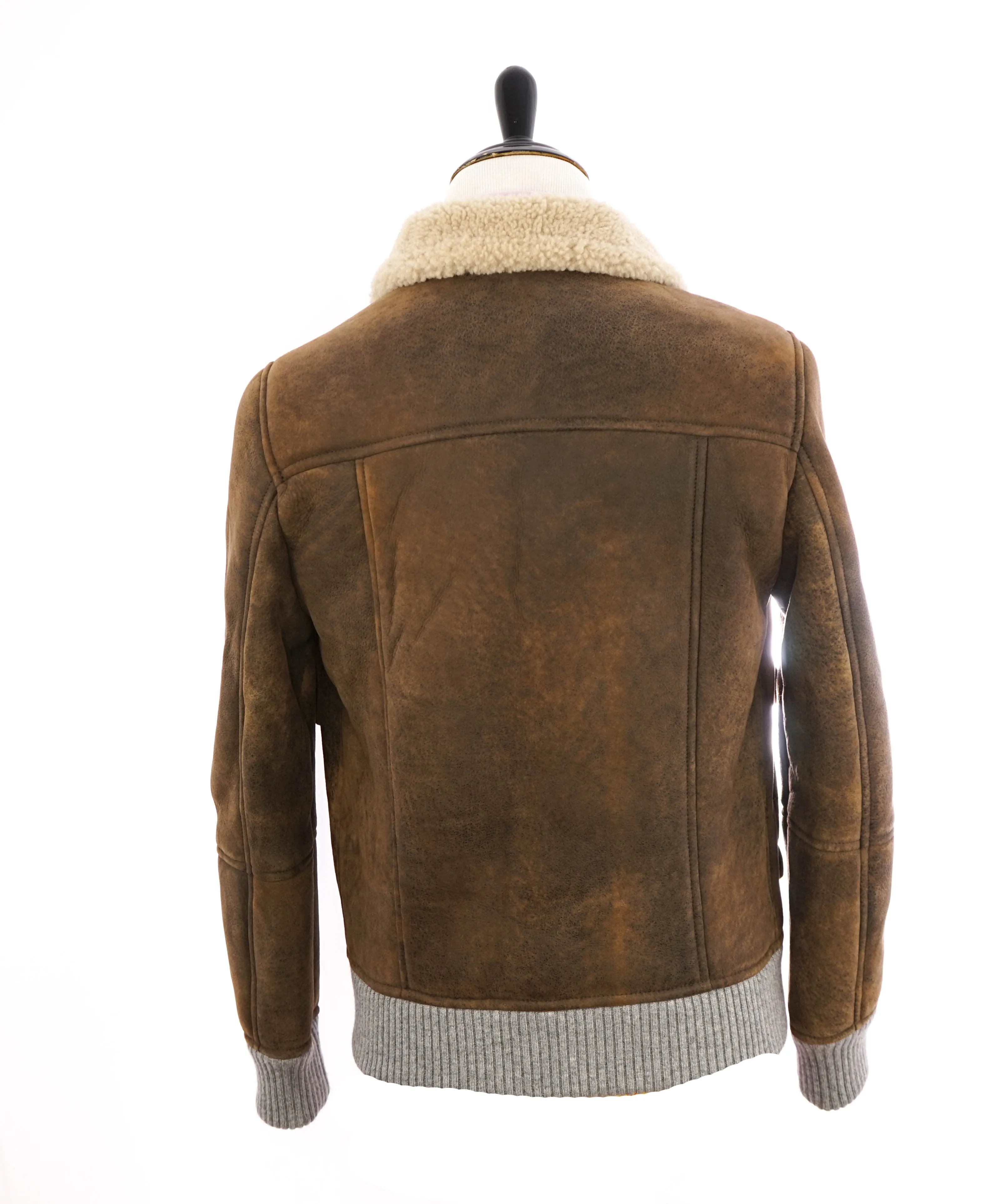 ELEVENTY - SUEDE/ LEATHER/ SHEARLING Aviator/Bomber Jacket (Brunello Cucinelli)- 40US M