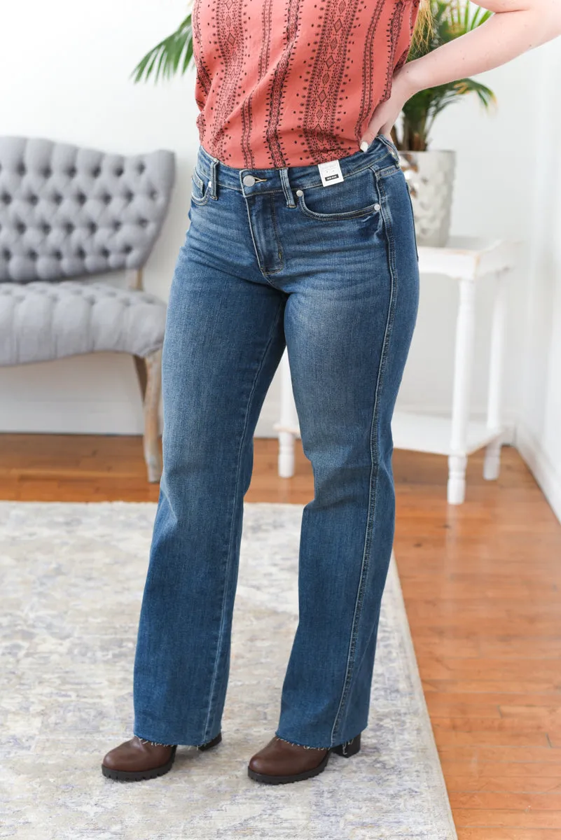 Elle High Rise Tummy Control Straight Leg Judy Blue Jeans