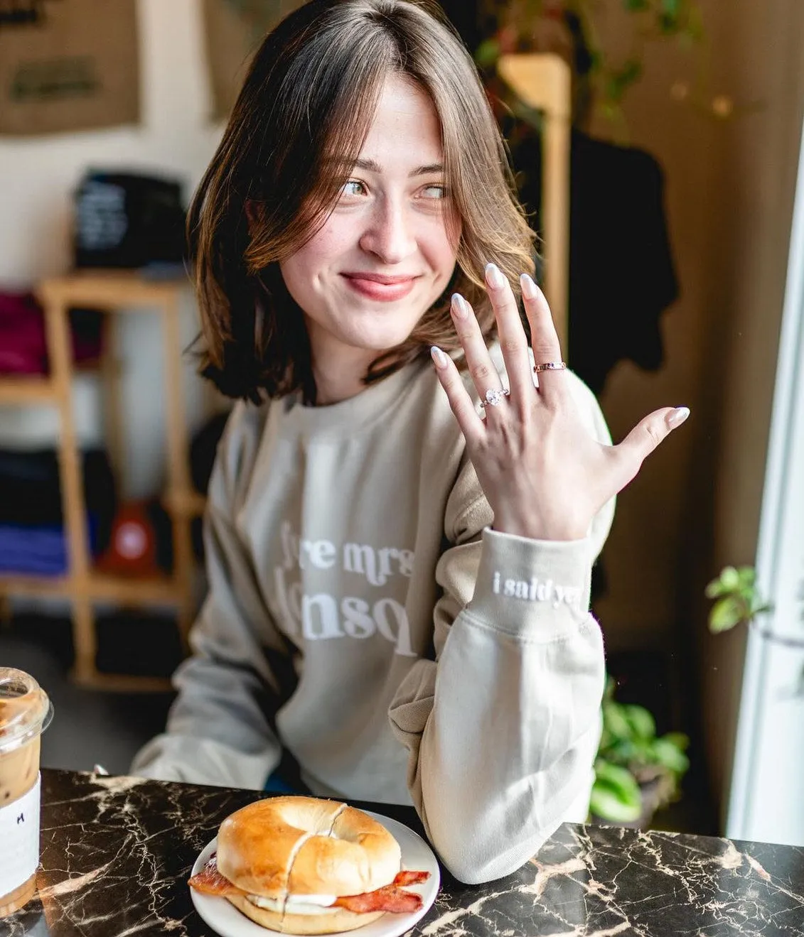 Embossed Future Mrs. "I Said Yes!" Sweatshirt