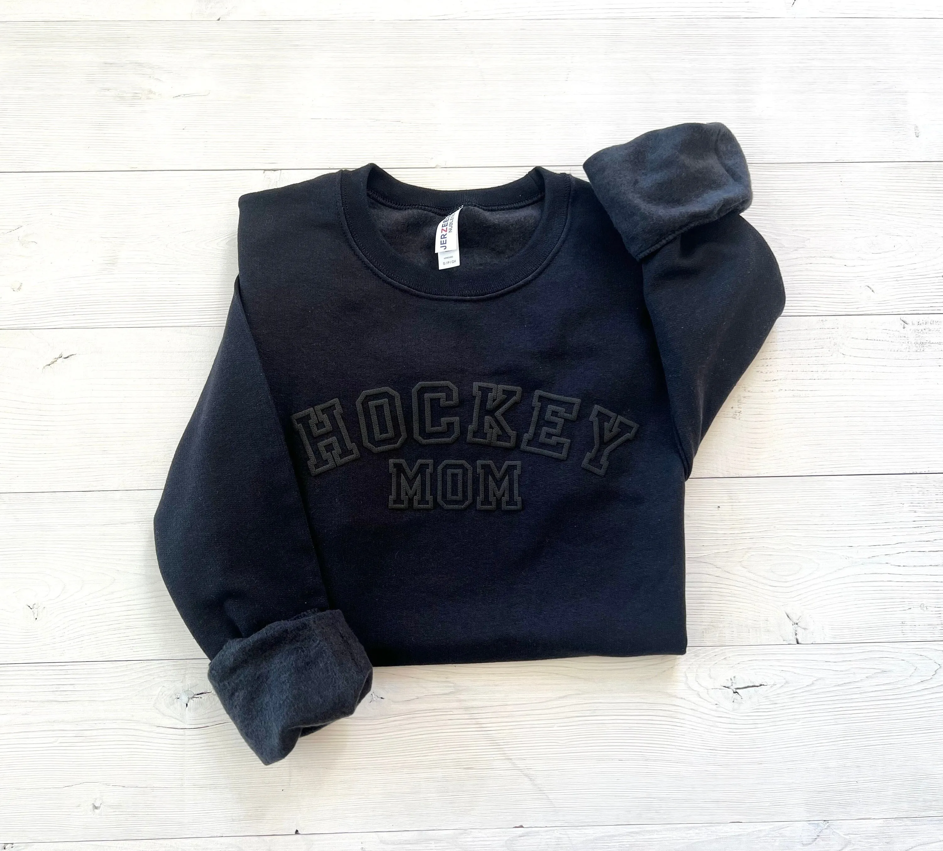 Embossed Hockey Mom Sweatshirt