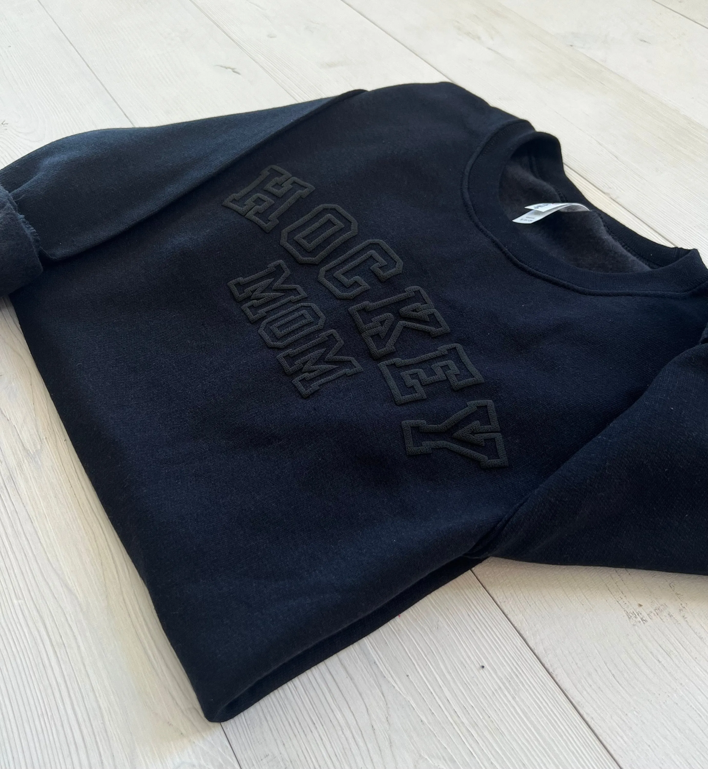 Embossed Hockey Mom Sweatshirt