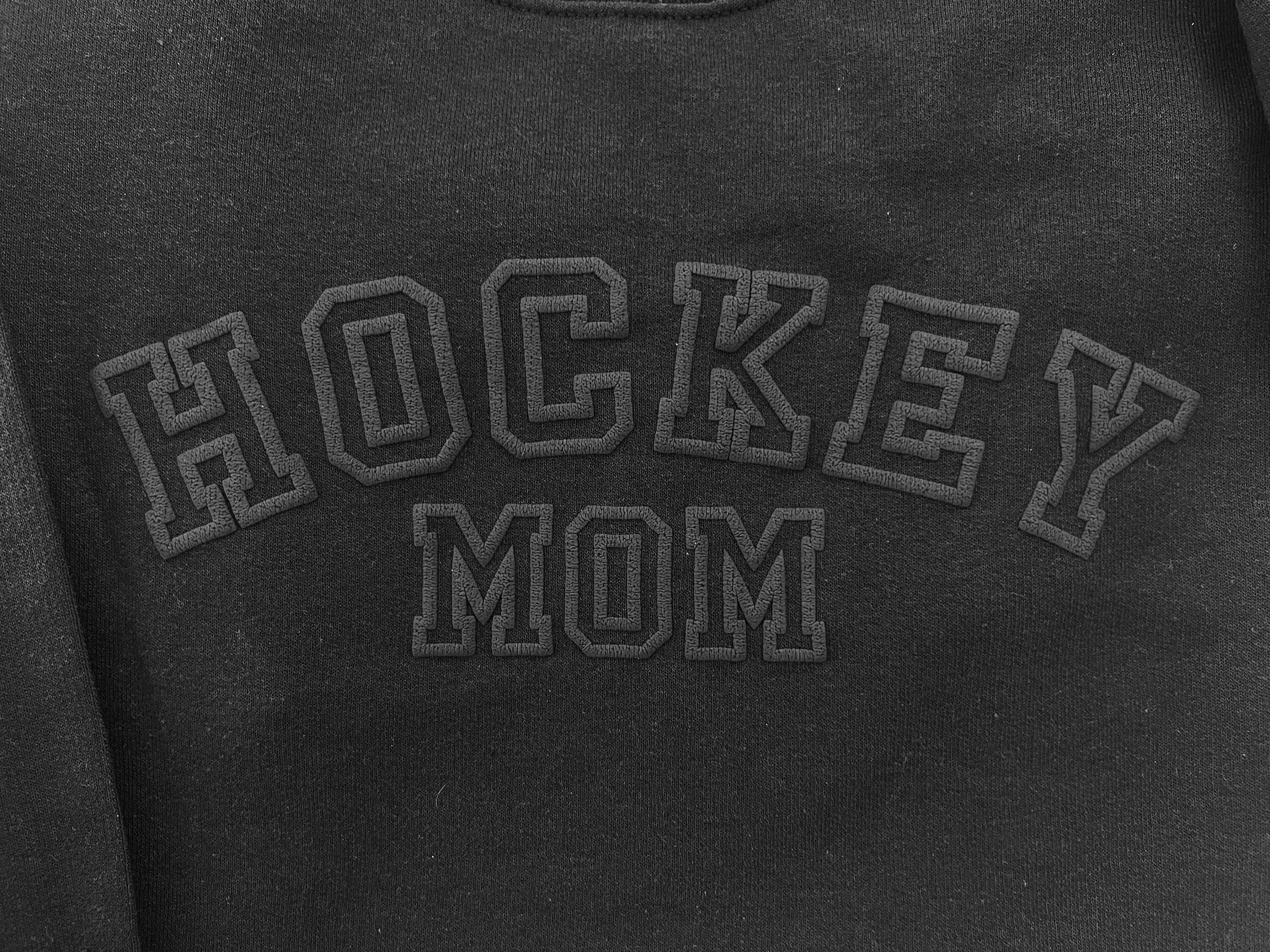 Embossed Hockey Mom Sweatshirt