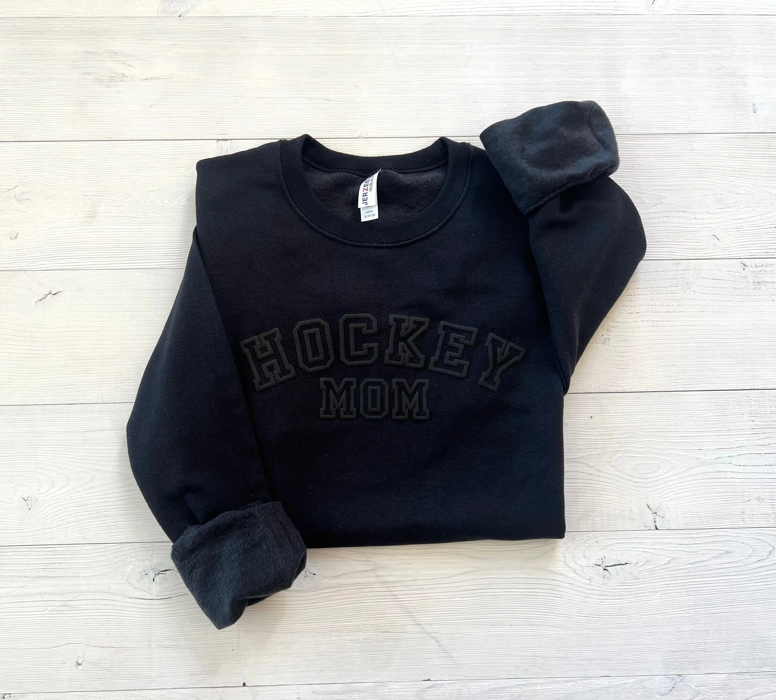 Embossed Hockey Mom Sweatshirt