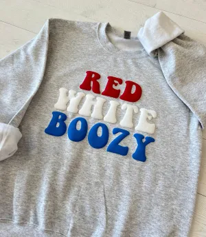 Embossed Red White & Boozy USA Sweatshirt
