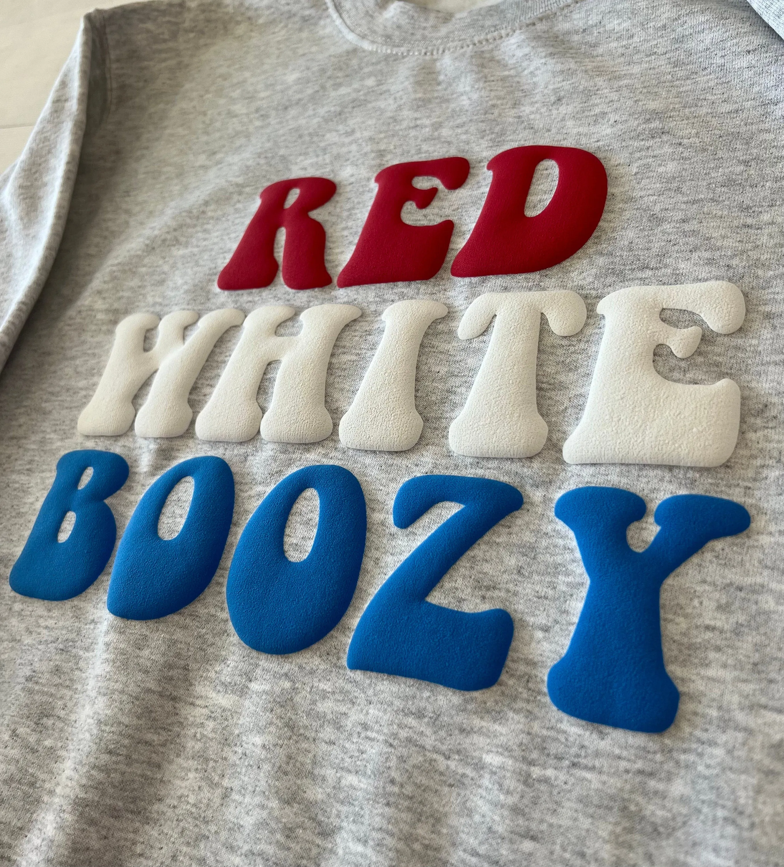 Embossed Red White & Boozy USA Sweatshirt