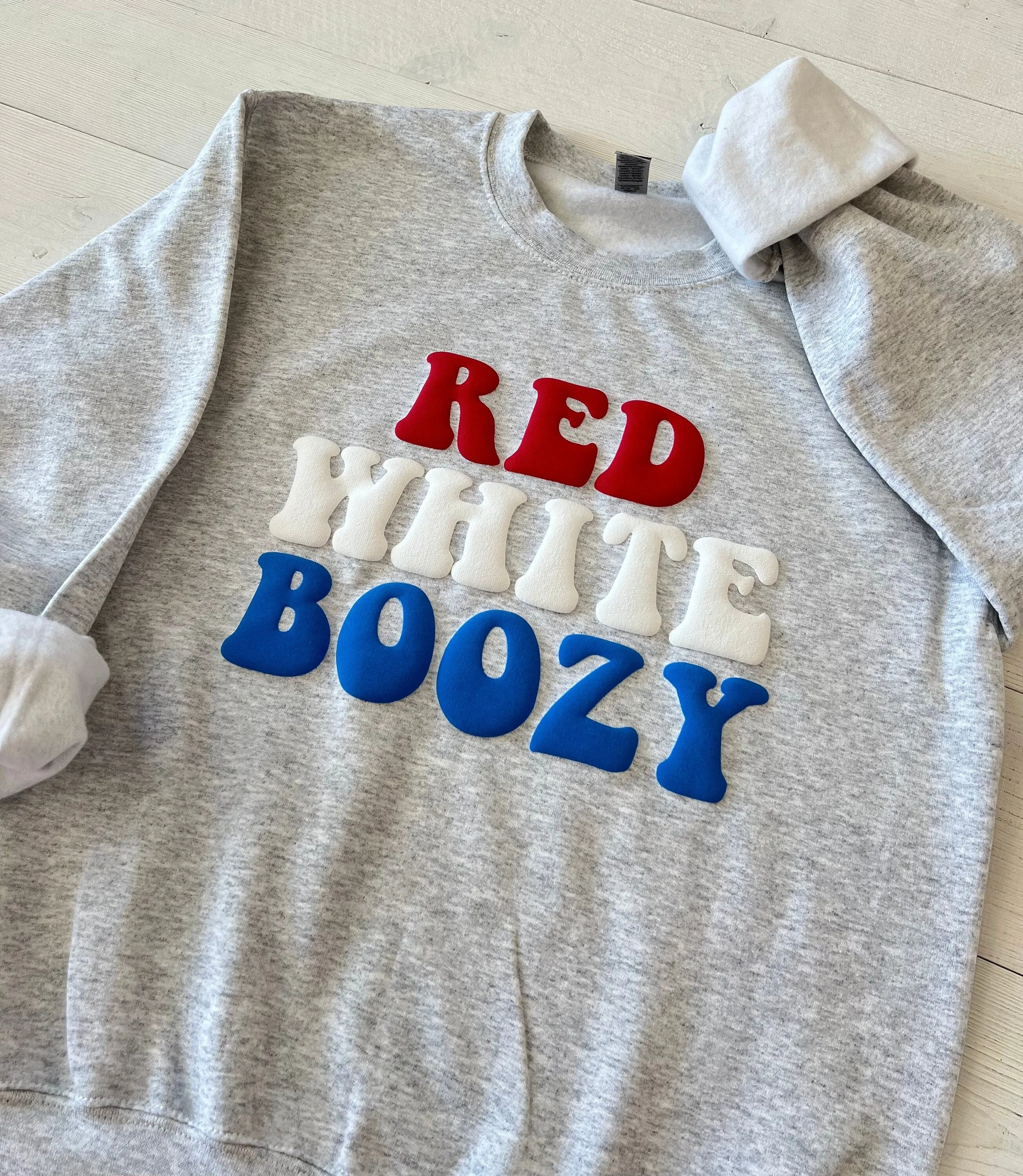 Embossed Red White & Boozy USA Sweatshirt