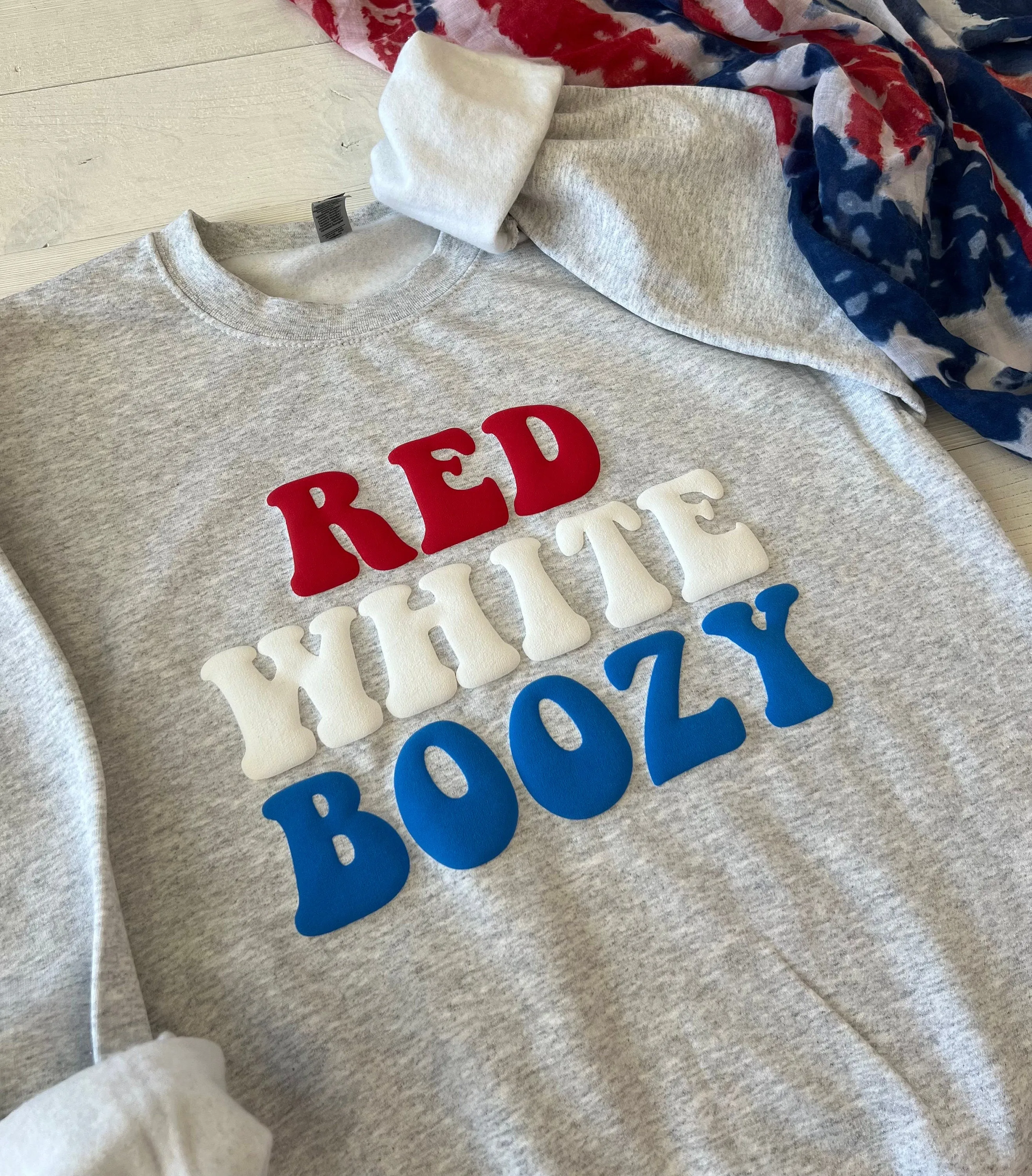 Embossed Red White & Boozy USA Sweatshirt
