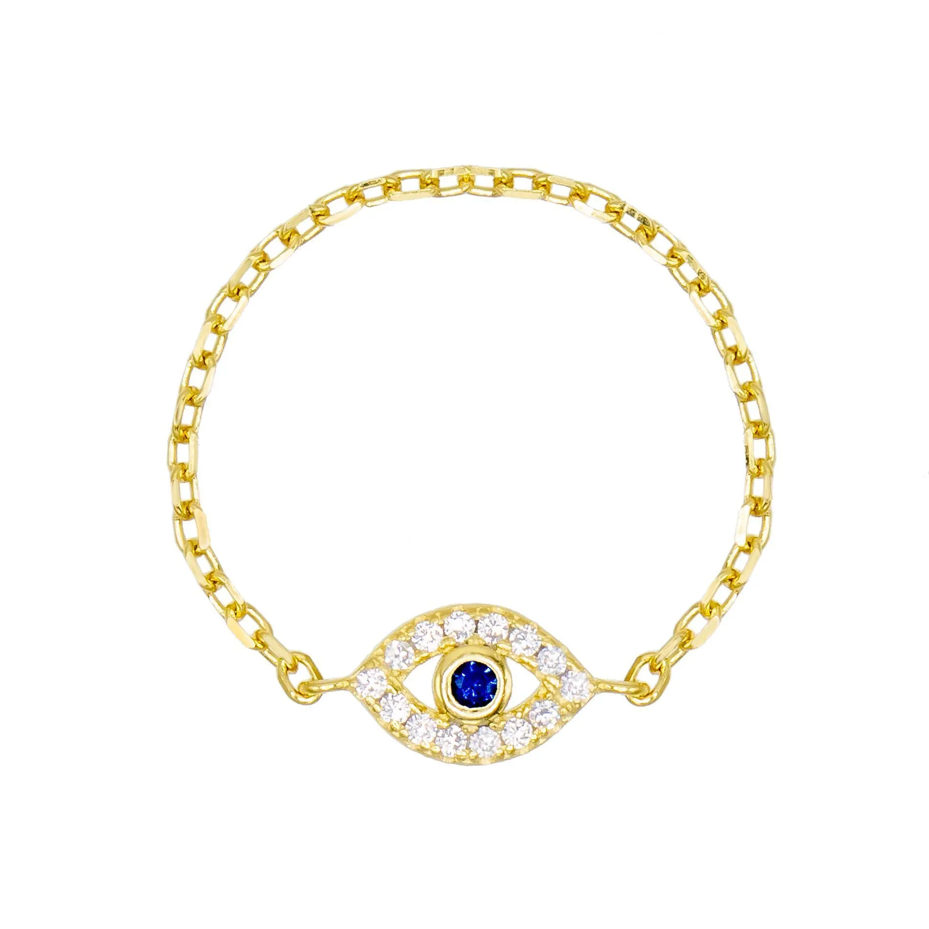 Evil Eye Chain Ring