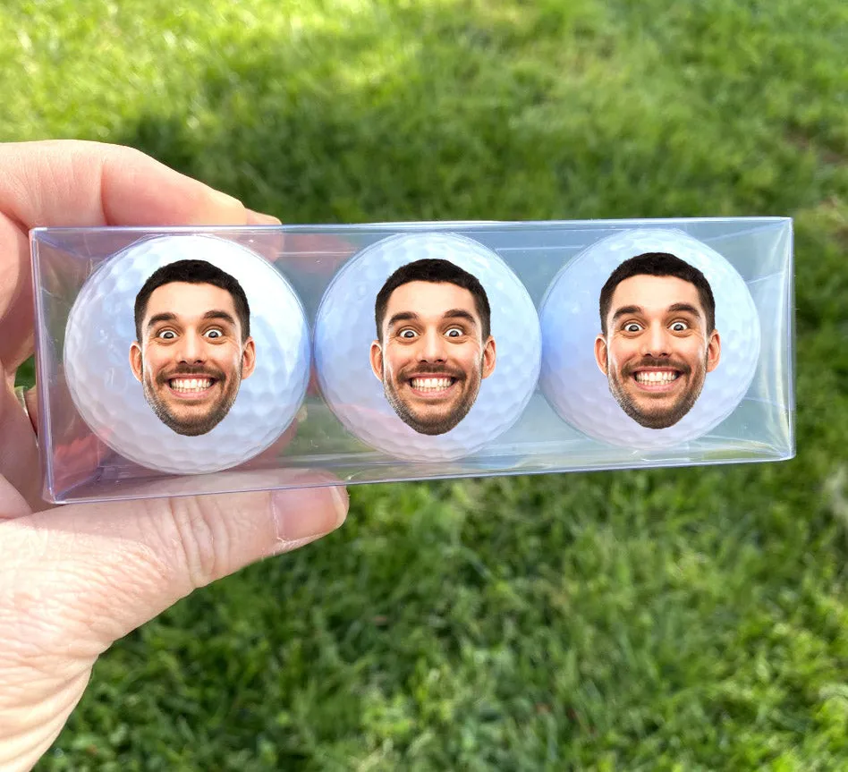 Face balls - Your face on a golf ball, set of 3 Custom golf balls