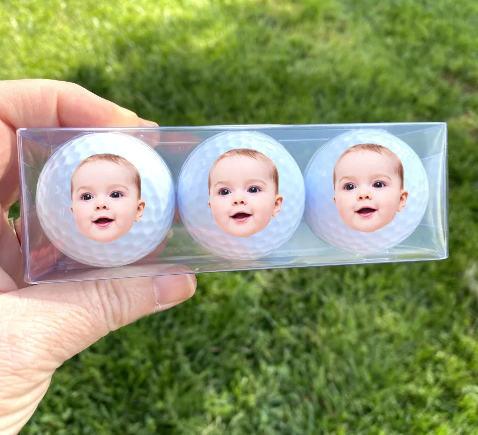 Face balls - Your face on a golf ball, set of 3 Custom golf balls