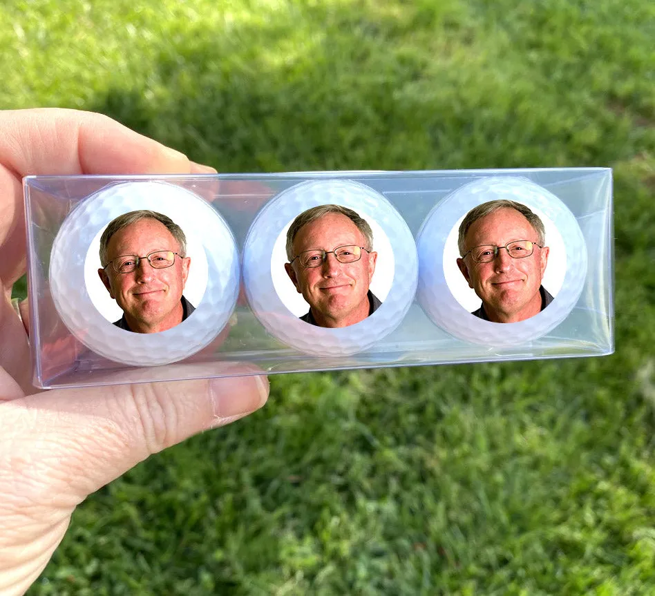 Face balls - Your face on a golf ball, set of 3 Custom golf balls