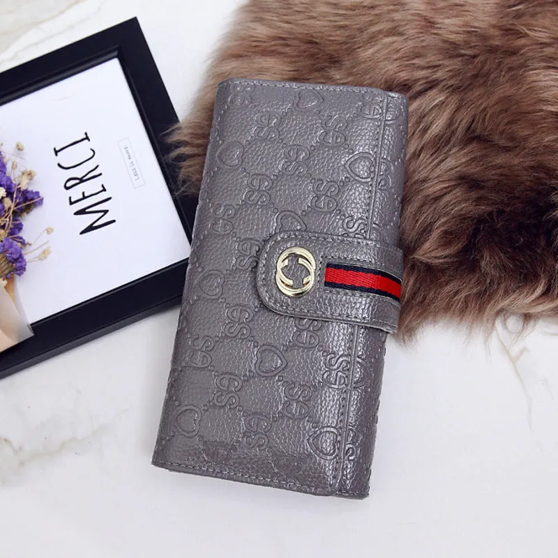 Female Bag Long Section Large Capacity Mobile Phone Bag Multi-card Position Bills Embossed Ladies Wallet