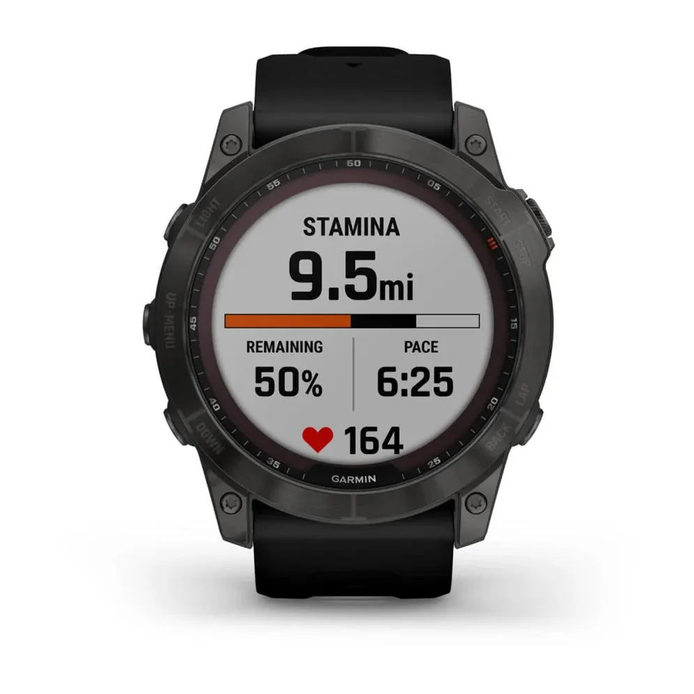 Fenix 7X Sapphire Solar - Carbon Gray DLC Titanium with Black Band