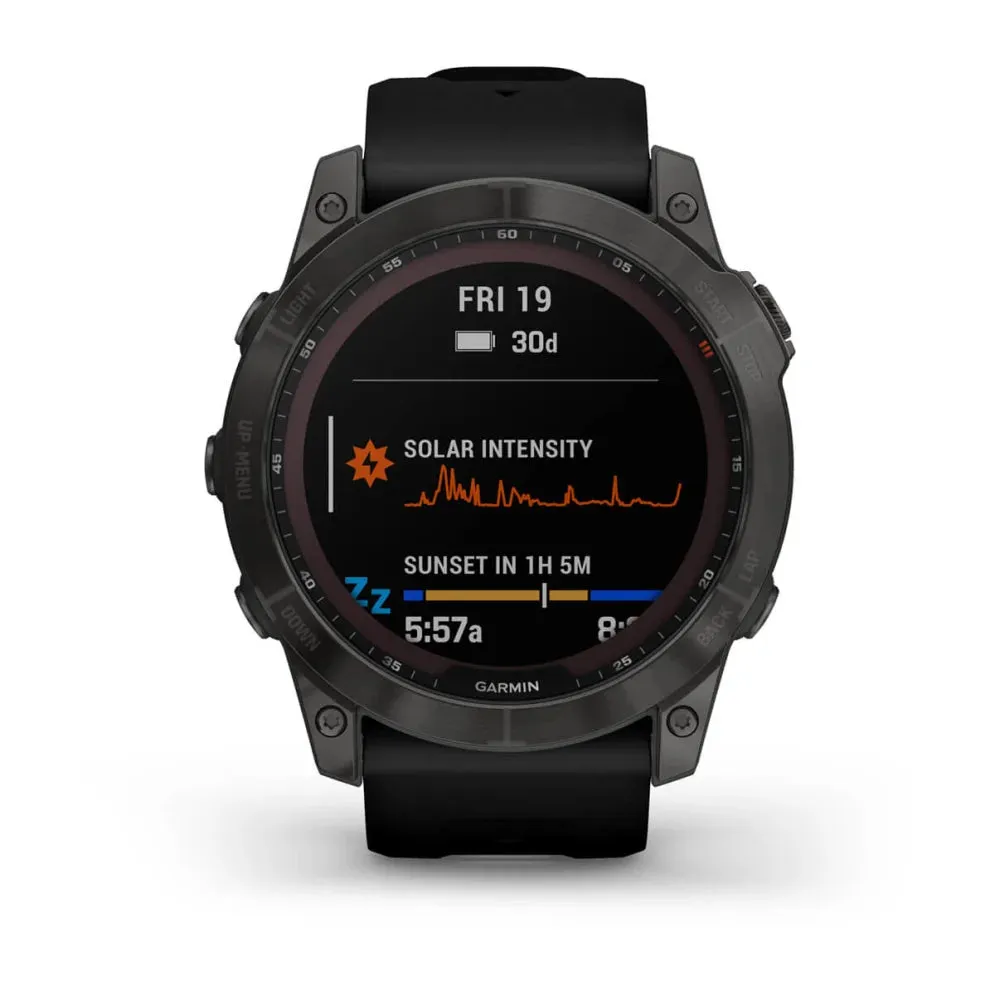 Fenix 7X Sapphire Solar - Carbon Gray DLC Titanium with Black Band