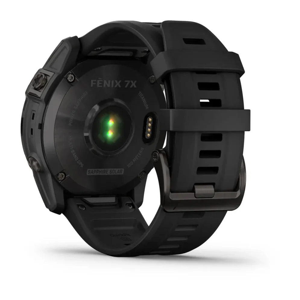 Fenix 7X Sapphire Solar - Carbon Gray DLC Titanium with Black Band