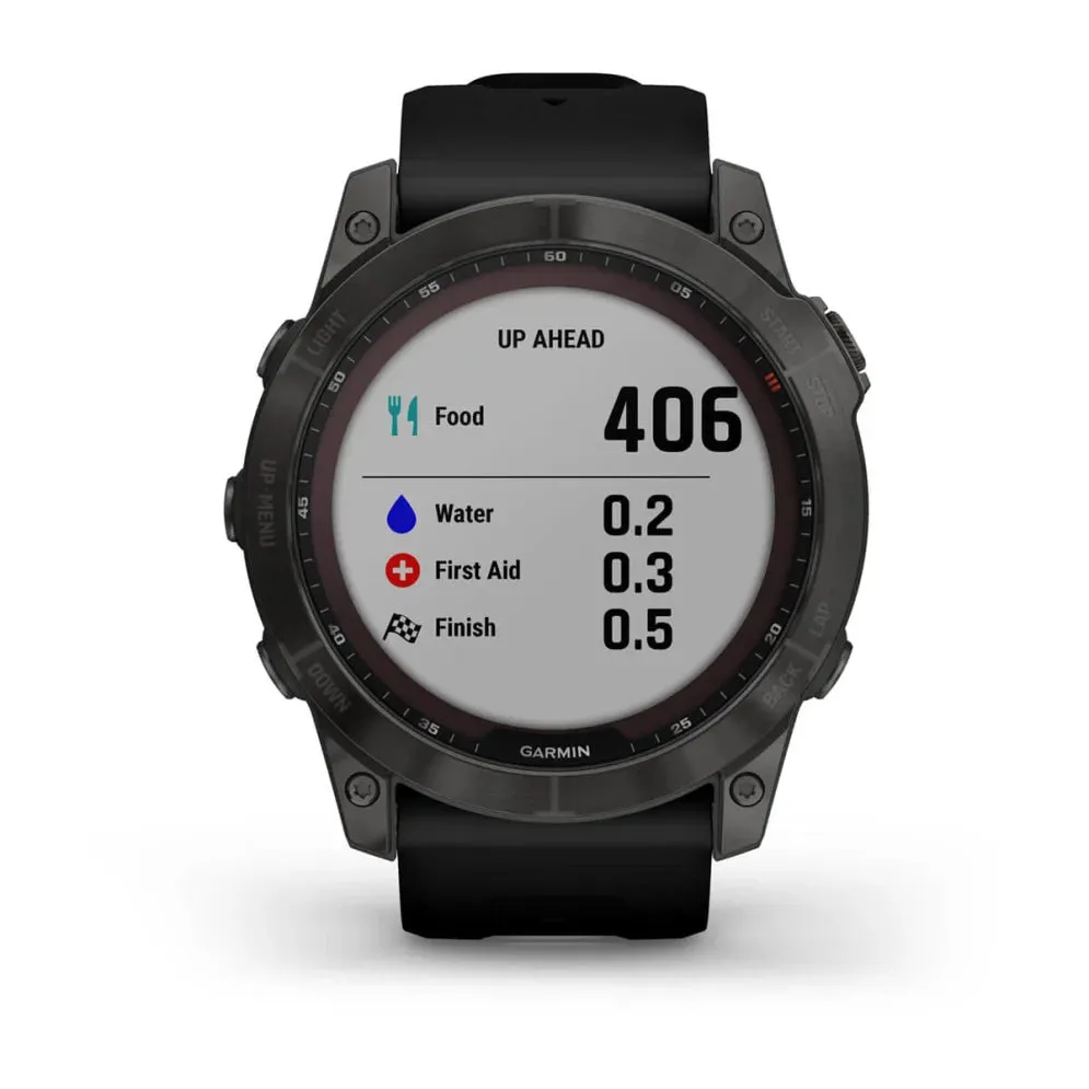 Fenix 7X Sapphire Solar - Carbon Gray DLC Titanium with Black Band