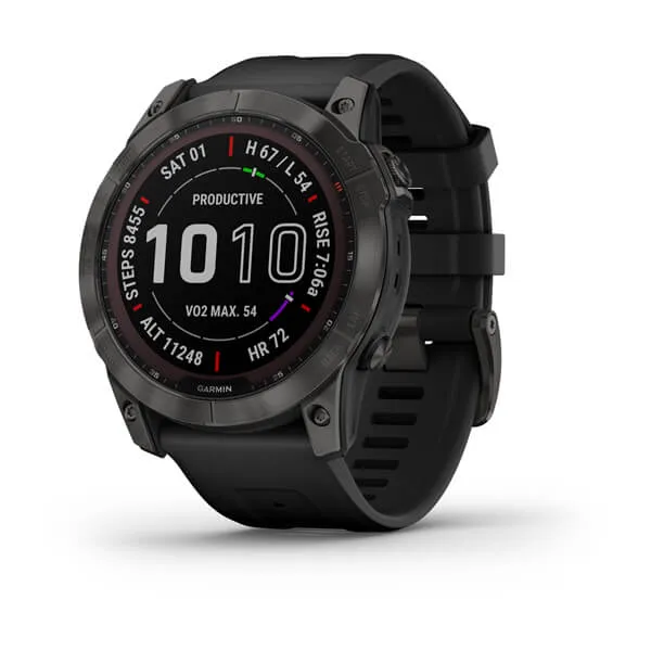 Fenix 7X Sapphire Solar - Carbon Gray DLC Titanium with Black Band