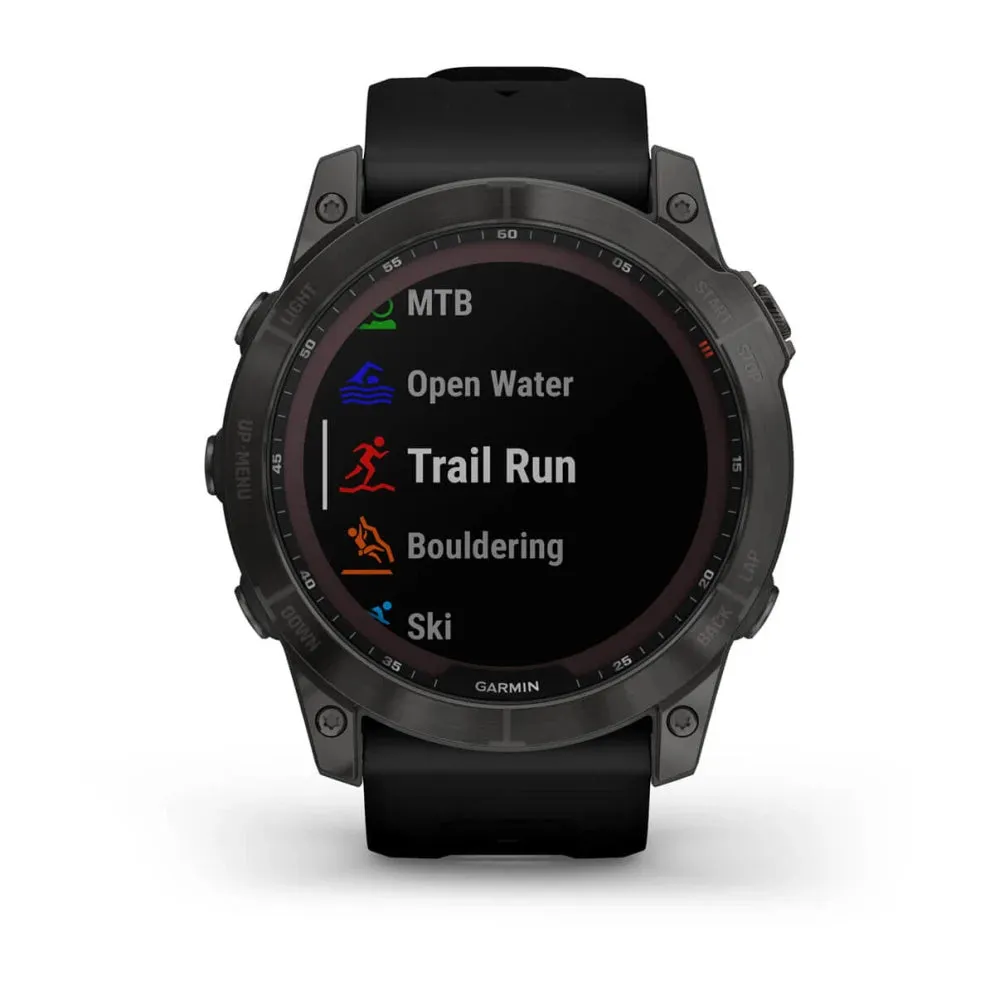 Fenix 7X Sapphire Solar - Carbon Gray DLC Titanium with Black Band