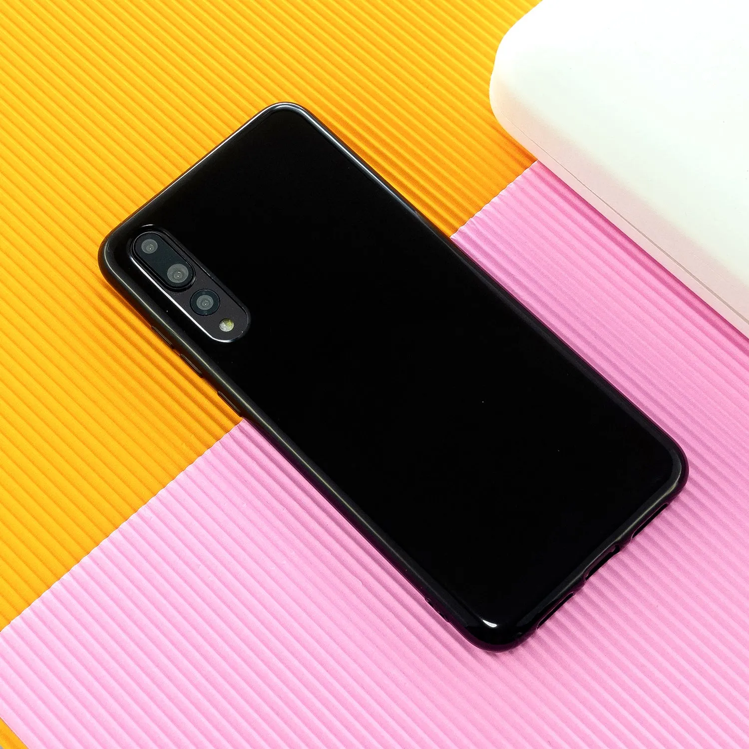 For HUAWEI P20/P20 Lite/P20 Pro Cellphone Case Simple Profile Soft TPU Phone Case Anti-Slip Smartphone Cover Rose red