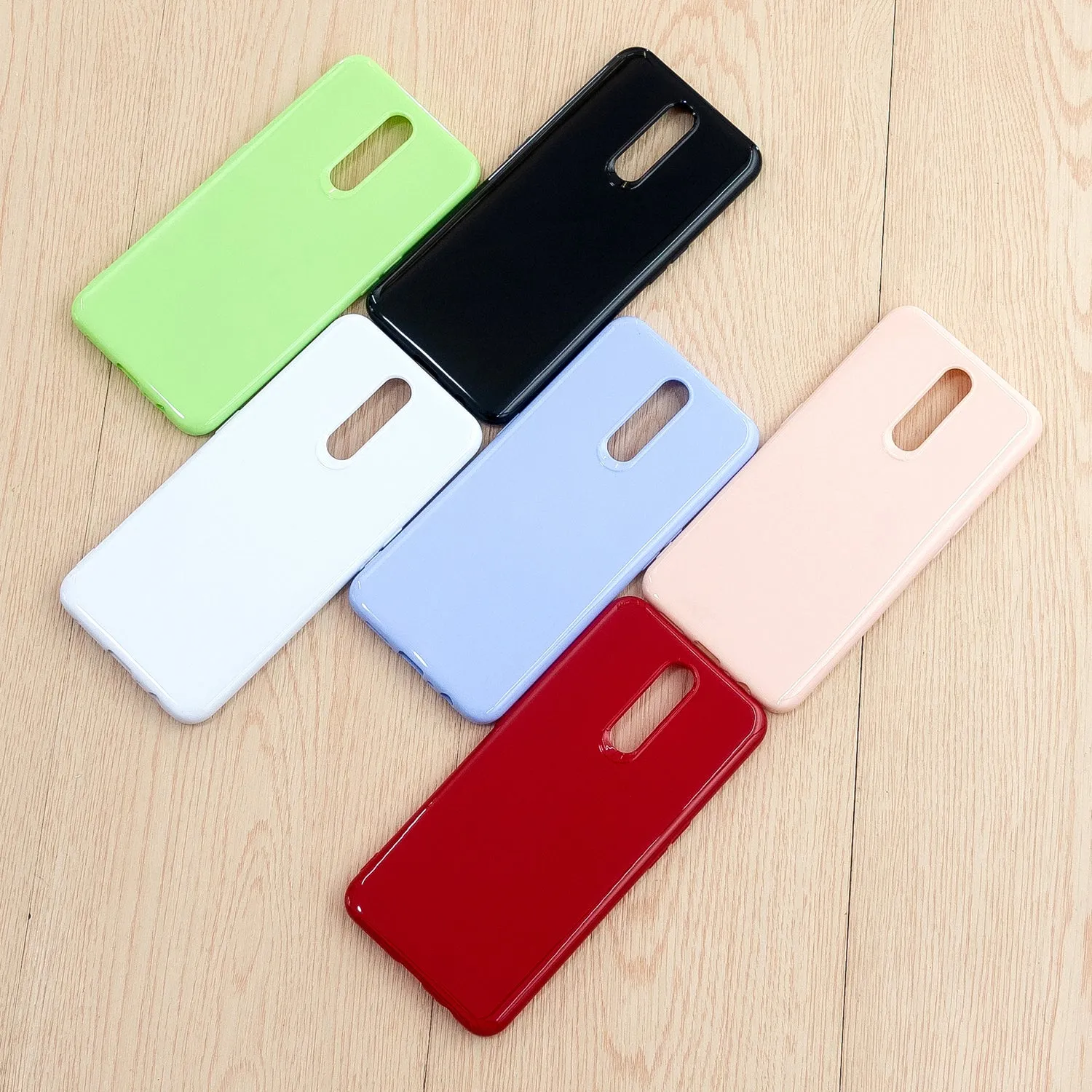 For OPPO F11/F11 Pro Cellphone Cover Glossy TPU Simple Profile Bumper Protective Mobile Phone Case Sakura pink
