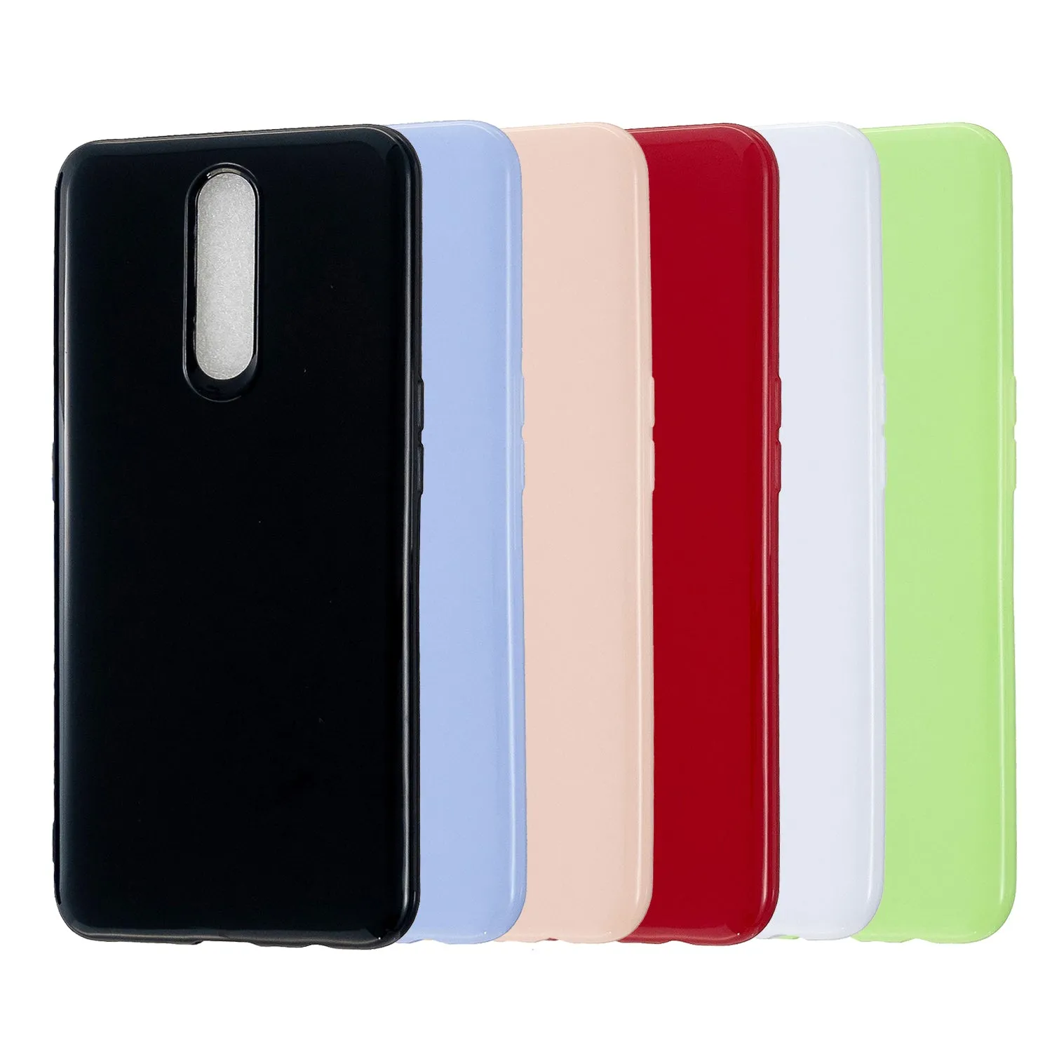 For OPPO F11/F11 Pro Cellphone Cover Glossy TPU Simple Profile Bumper Protective Mobile Phone Case Sakura pink