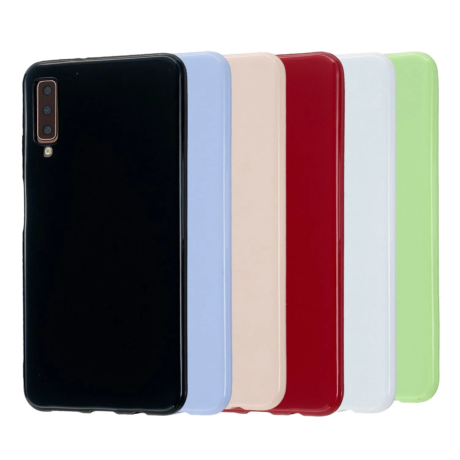 For Samsung A7 2018/A920 Smartphone Case Soft TPU Precise Cutouts Anti-slip Overal Protection Cellphone Cover  Bright black