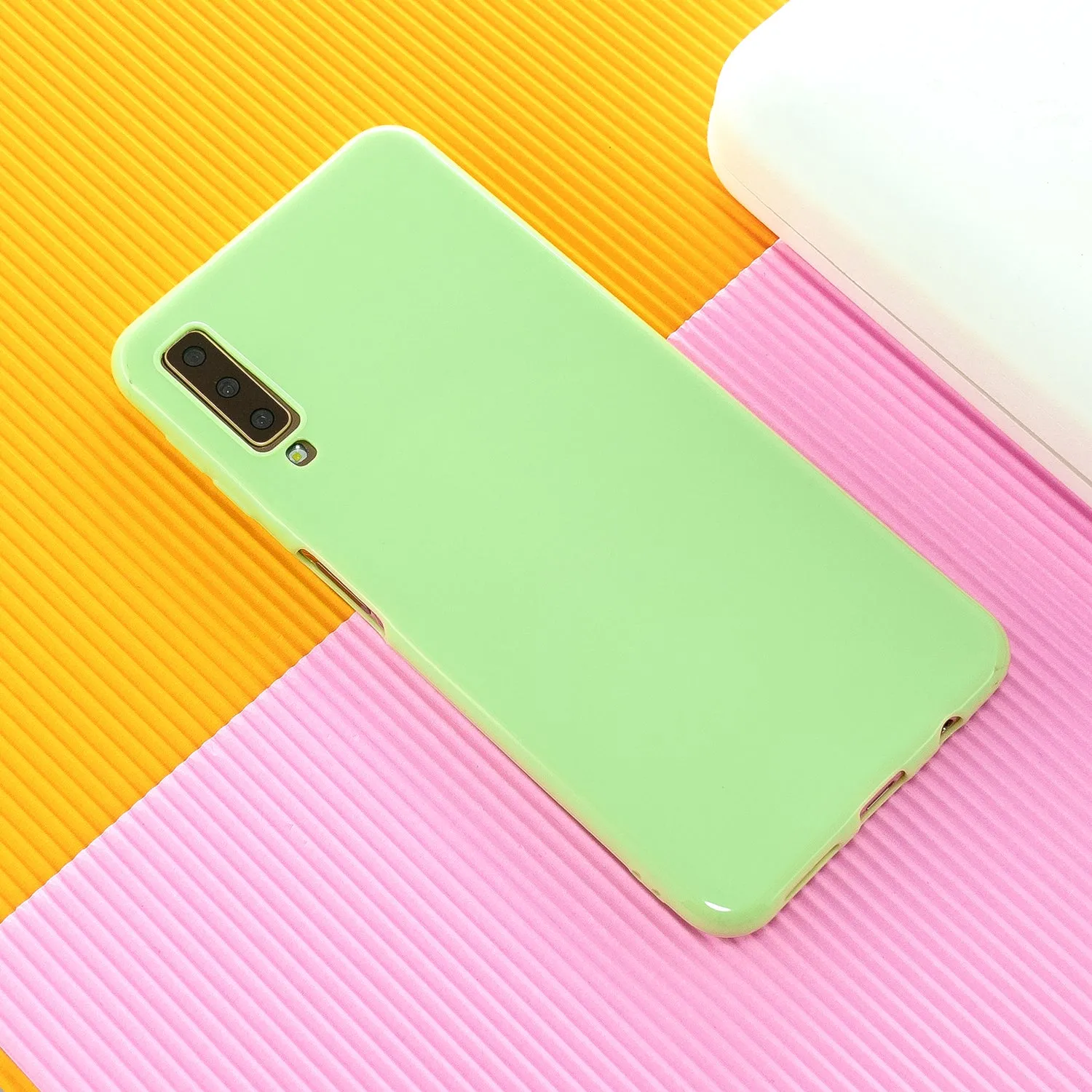 For Samsung A7 2018/A920 Smartphone Case Soft TPU Precise Cutouts Anti-slip Overal Protection Cellphone Cover  Bright black