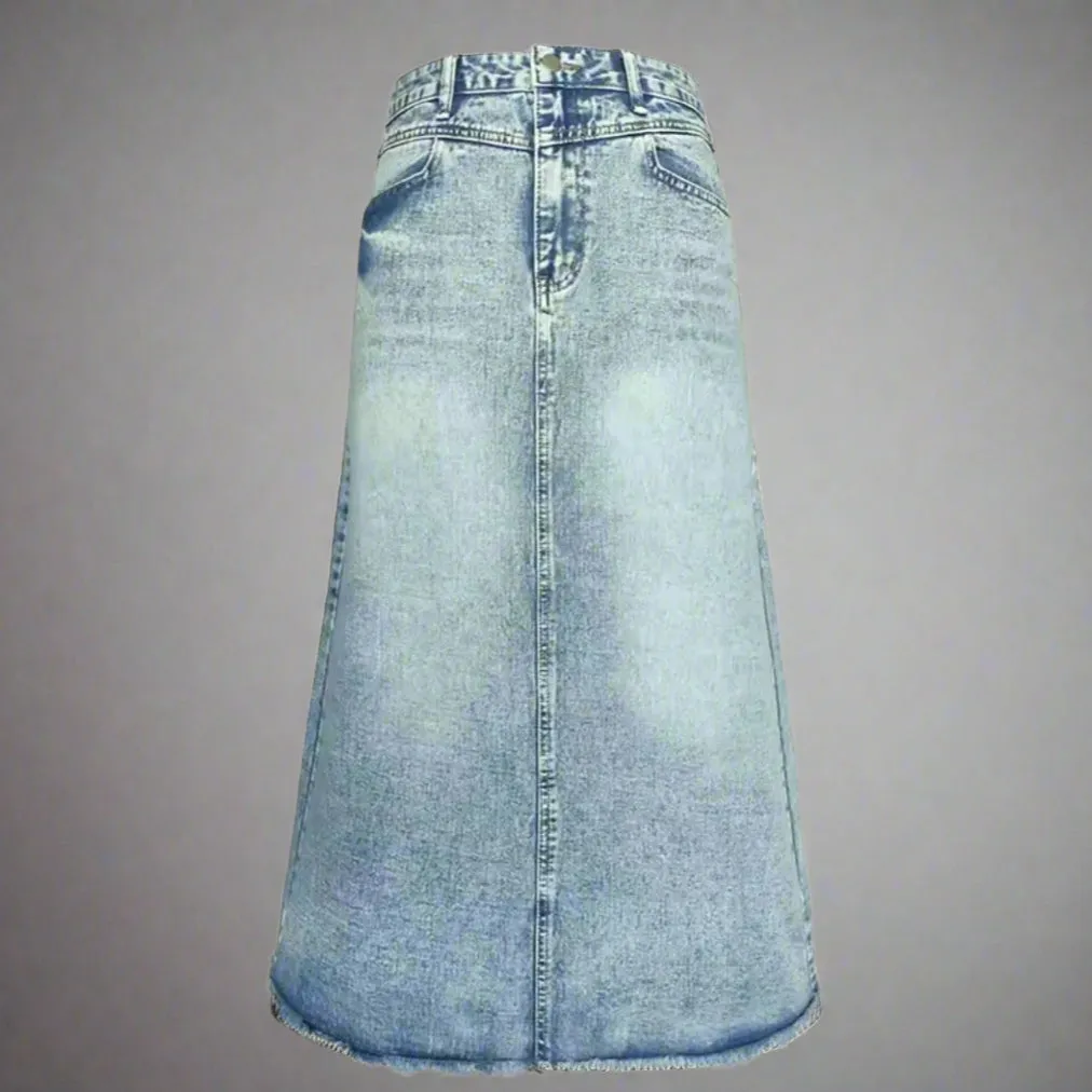 Full Length Denim Skirt