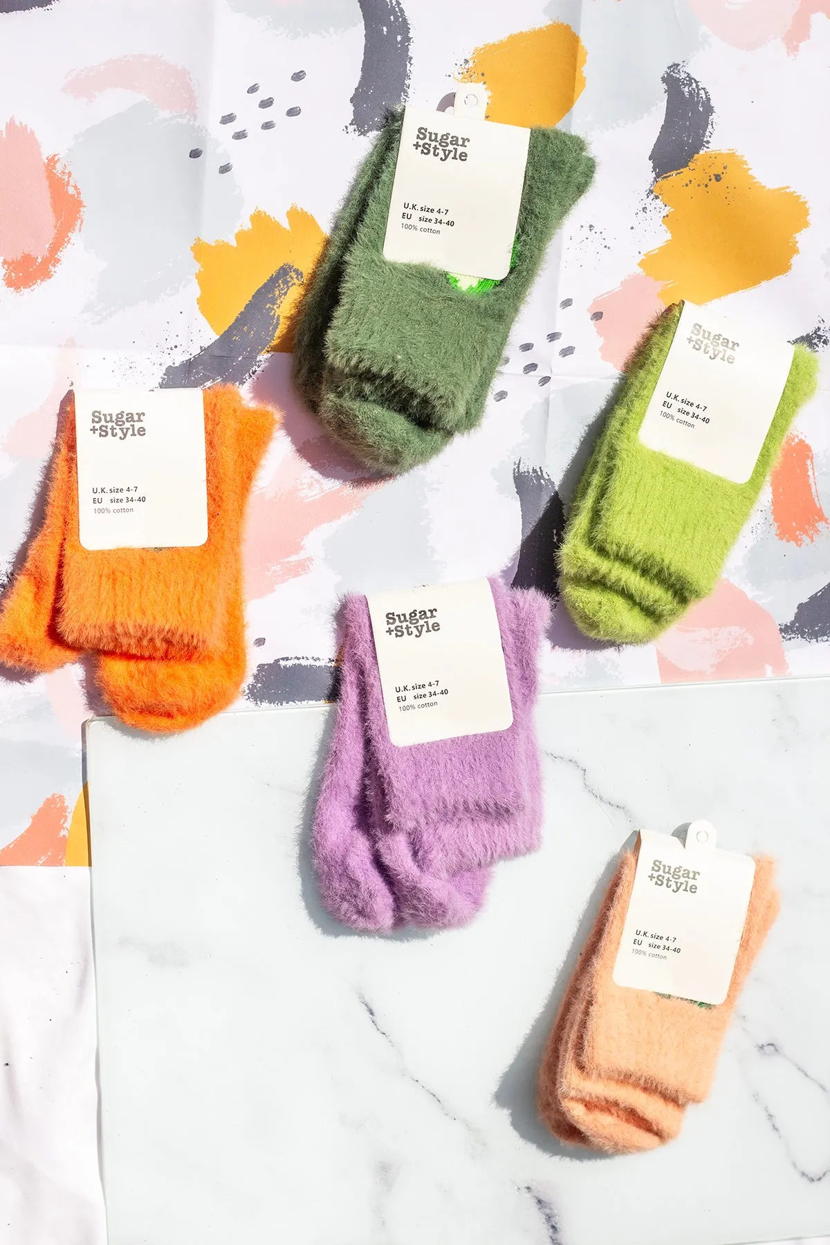 Fuzzy Feel Kiwi Fruit Socks